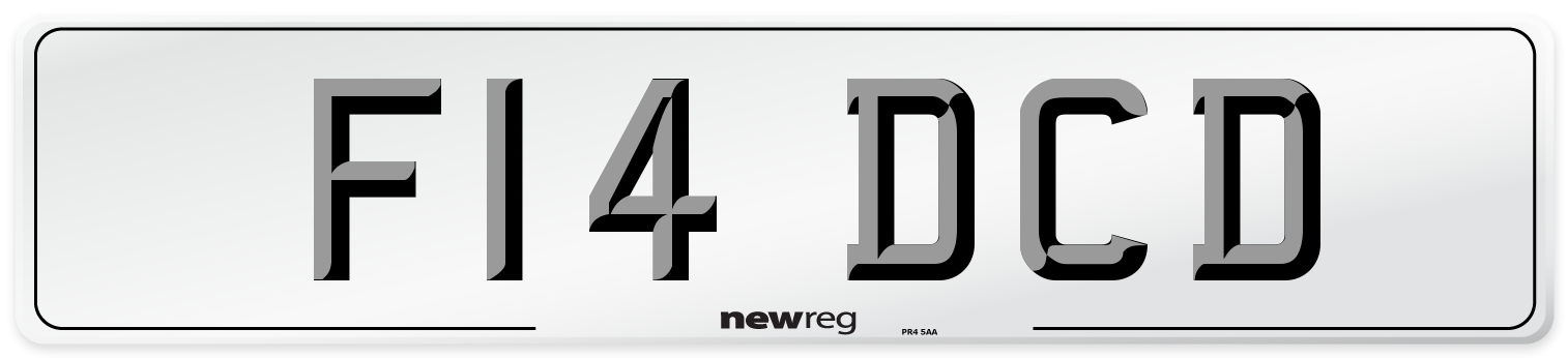 F14 DCD Number Plate from New Reg